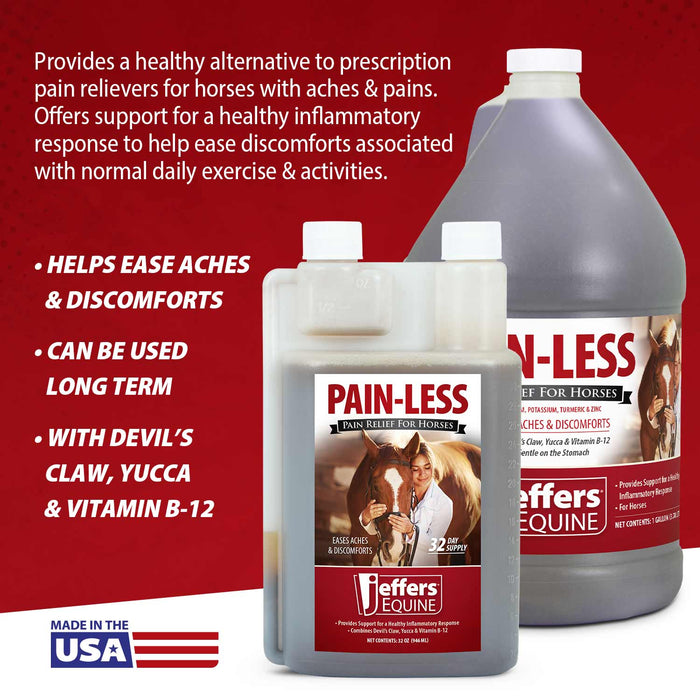 Jeffers Pain - Less Pain Relief Liquid for Horses - JEF2P8 - Gallon - 1 - 4