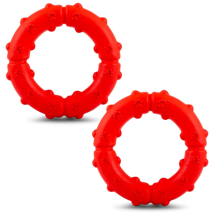 Jeffers Paw Ring Tugger Natural Rubber Dog Dental Chew & Fetch Toy - I7RV-2 - Assorted - Medium - 2 - 10