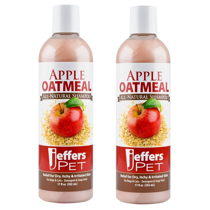 Jeffers Pet Apple Oatmeal All - Natural Hypoallergenic Dry Skin Shampoo for Dogs and Cats - TZP3-2 - 17 oz - 2 - 8