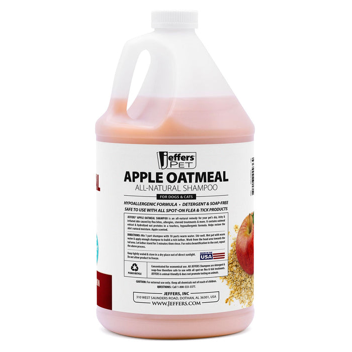 Jeffers Pet Apple Oatmeal All - Natural Hypoallergenic Dry Skin Shampoo for Dogs and Cats - TZP4 - 1 gallon - 1 - 4