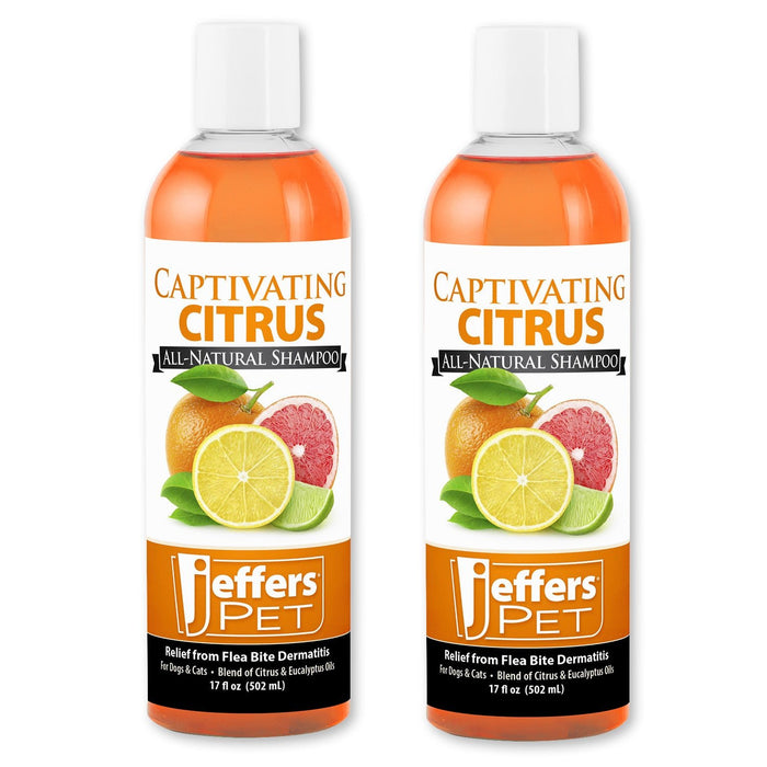 Jeffers Pet Captivating Citrus All - Natural Flea Bite Relief Shampoo for Dogs and Cats - TZP7-2 - 17 oz - 2 - 7