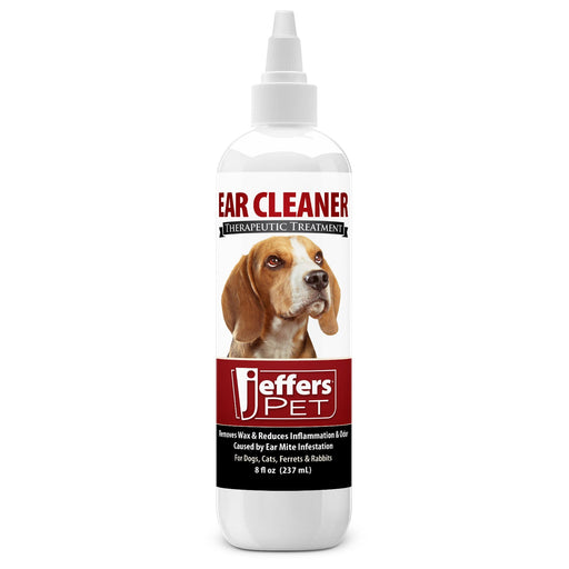 Jeffers Pet Ear Cleaner Solution for Dogs, Cats, Ferrets & Rabbits – Soothes, Cleans, and Deodorizes with Aloe Vera & Eucalyptus - TZEA - 8 oz - 1