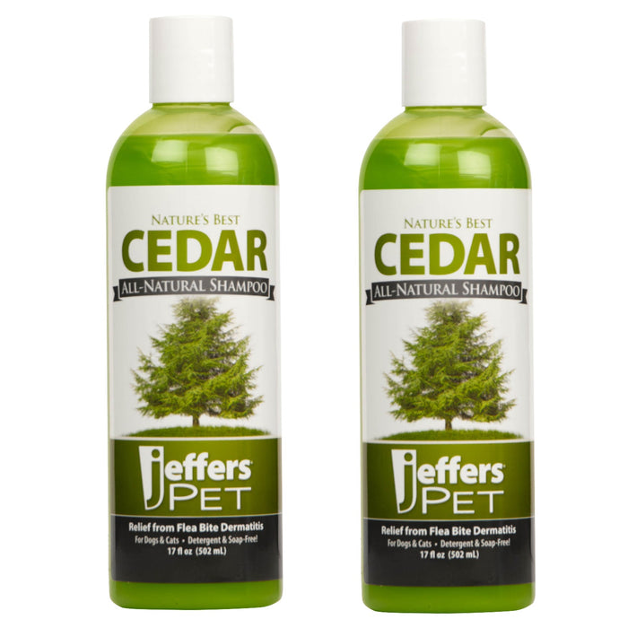 Jeffers Pet Nature's Best Cedar All - Natural Flea Bite Relief Shampoo for Dogs and Cats - TZP5-2 - 17 oz - 2 - 6
