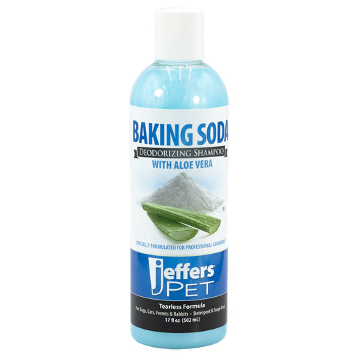 Jeffers Pet Tearless Baking Soda Deodorizing Pet Shampoo with Aloe Vera - TZMA - Light Blue - Baby Powder - 17 oz - 1