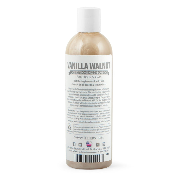 Jeffers Pet Vanilla Walnut Exfoliating Dog & Cat Conditioning Shampoo - TZJ5 - 17 oz - 2