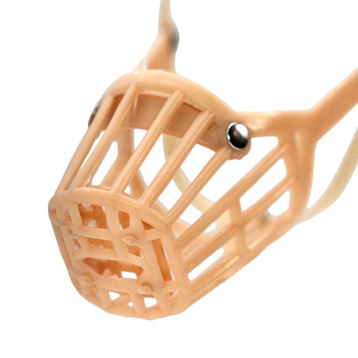 Jeffers Plastic Dog Muzzles with Nylon Web Adjustment Straps - IDM6 - Size 1 (7") - Tan - 4