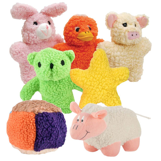 Jeffers Plush Fleece Toys Share the Love Squeaker Dog Toys, 7 Piece Kit - I7F9-KIT - 1