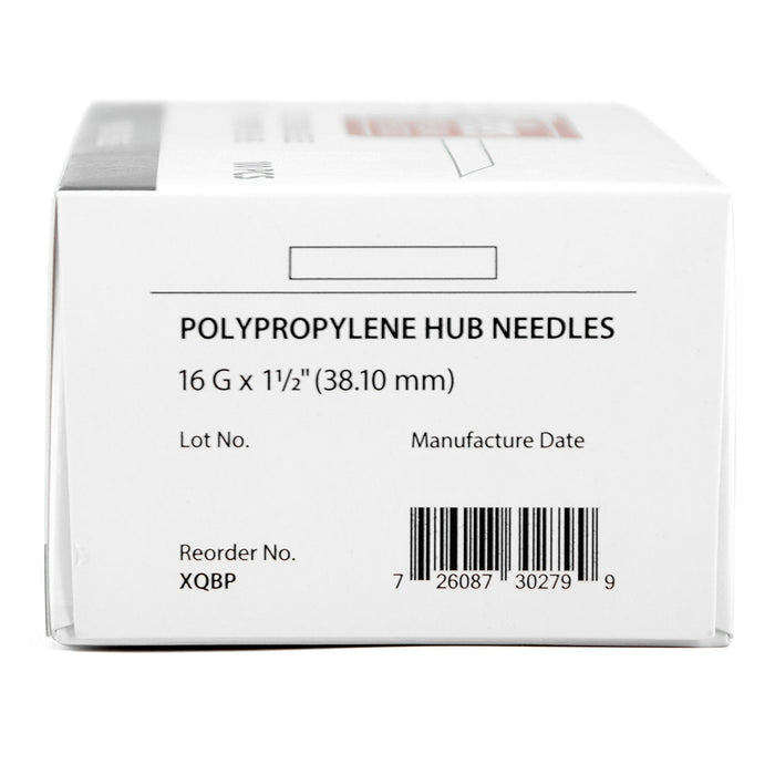 Jeffers Poly Hub Hypodermic Needles for Veterinary Use, Box of 100 - XQBP - 16ga x 1.5" - 11