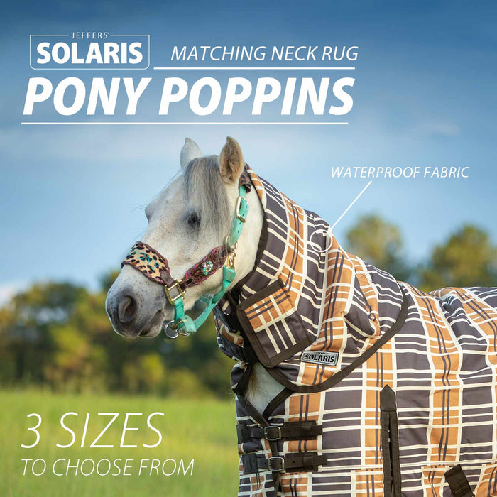 Jeffers Pony Poppins Solaris Neck Rug, Brown & Cream Plaid - Jeffers - 