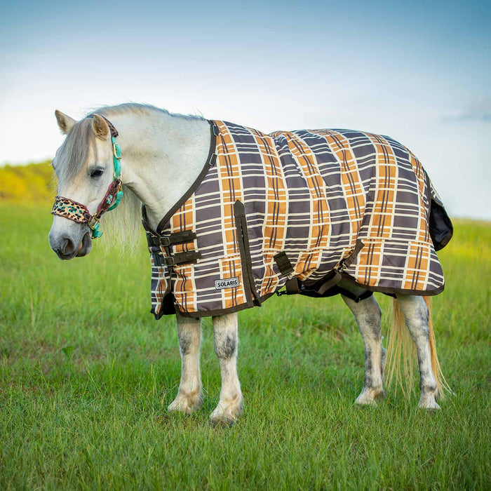 Jeffers Pony Poppins Solaris Turnout Blanket, Brown & Cream Plaid - Jeffers - Horse Supplies > Horse Blankets & Sheets