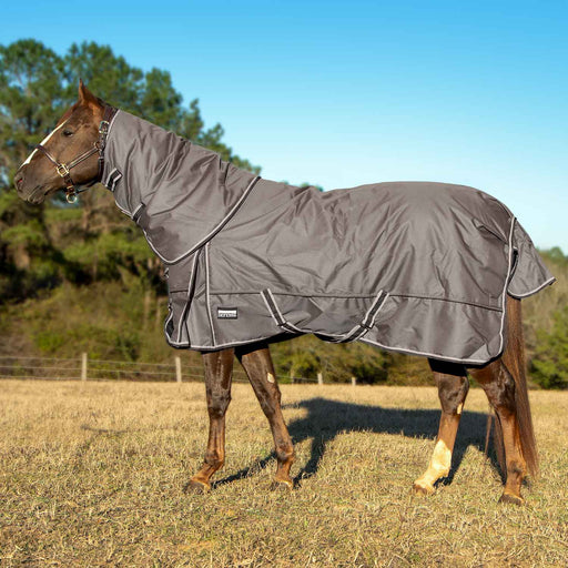 Jeffers Poplar Head Defense 1680 Denier Turnout Blanket with Detachable Neck, 360 Gram, Plymouth Brown - Jeffers - Horse Supplies > Horse Blankets & Sheets