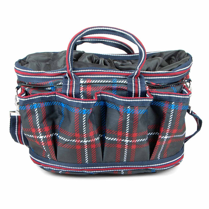 Jeffers Poplar Head Horse Grooming Bag - GAG1TG - Navy & Merlot Plaid - 30