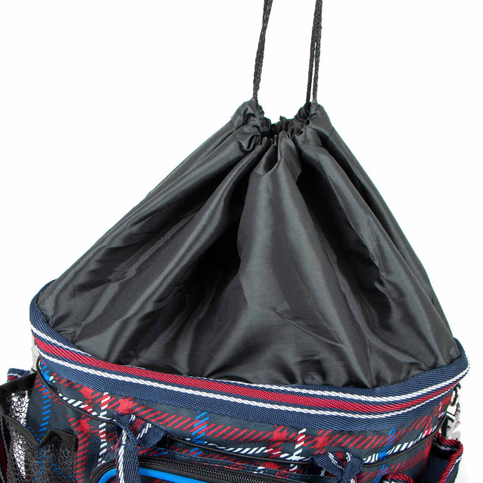 Jeffers Poplar Head Horse Grooming Bag - GAG1TG - Navy & Merlot Plaid - 33