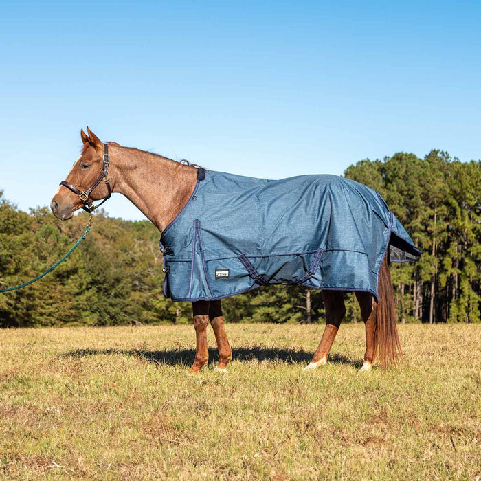 Jeffers Poplar Head Origin 600 Denier Turnout Blanket, 240 Gram, Blue Jean Baby - Jeffers - Horse Supplies > Horse Blankets & Sheets