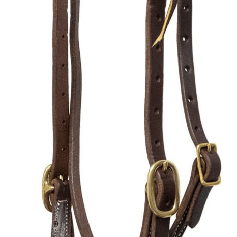 Jeffers Poplar Head Saddlery Oiled Harness Leather Browband Headstall with Easy - Change Buckle Ends - 1211Q2 - Brown - 3
