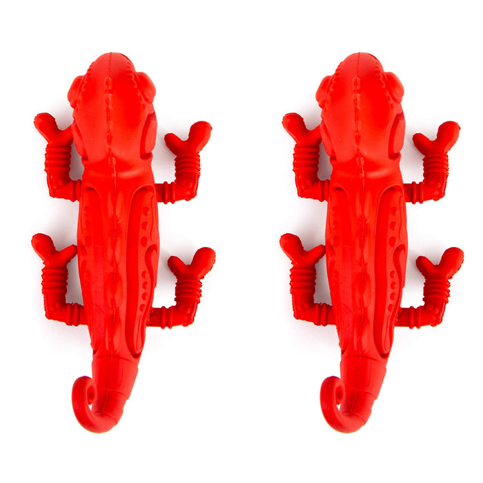 Jeffers Red Chameleon Natural Eco - Friendly Rubber Dental Dog Chew Toy for Medium Chewers - I7QF-2 - Red - Medium - 2 - 14