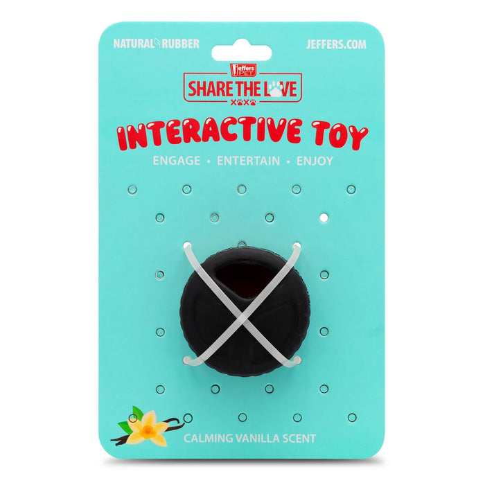 Jeffers Red Hockey Puck Natural Rubber Treat Dispensing Dental Dog Chew Toy - I7QM - Red - Small - 1 - 11