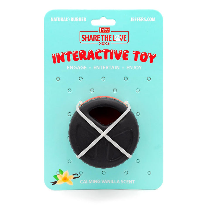 Jeffers Red Hockey Puck Natural Rubber Treat Dispensing Dental Dog Chew Toy - I7QM - Red - Small - 1 - 13