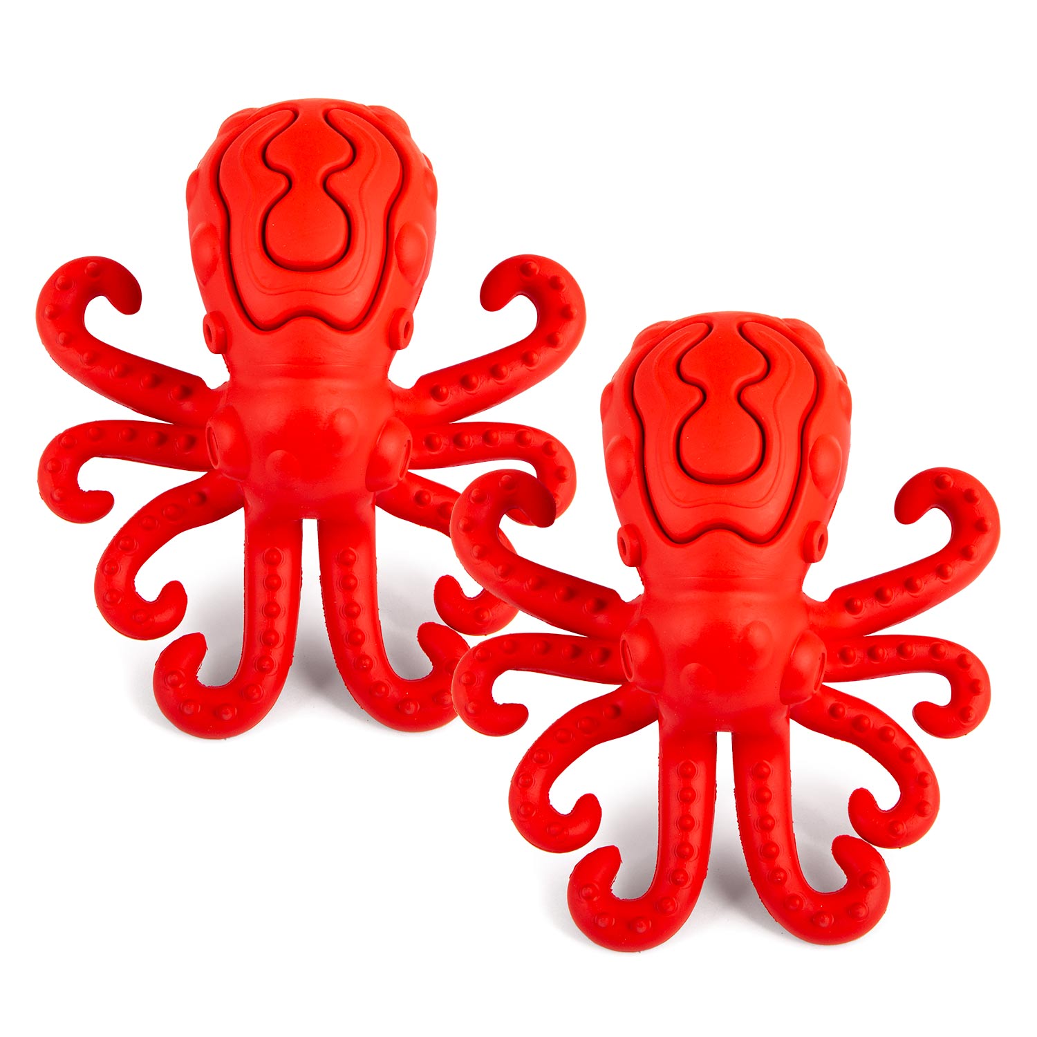 Jeffers Red Octopus Treat Dispenser for Dogs, Medium
