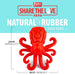 Jeffers Red Octopus Natural Rubber Treat Dispensing Dental Dog Chew Toy - I7QY - Red - Medium - 1 - 6