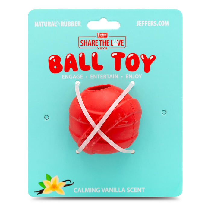 Jeffers Red Orbits Ball Natural Rubber Dental Treat Dispensing Dog Chew Toy - I7Q2 - Red - Medium - 1 - 6