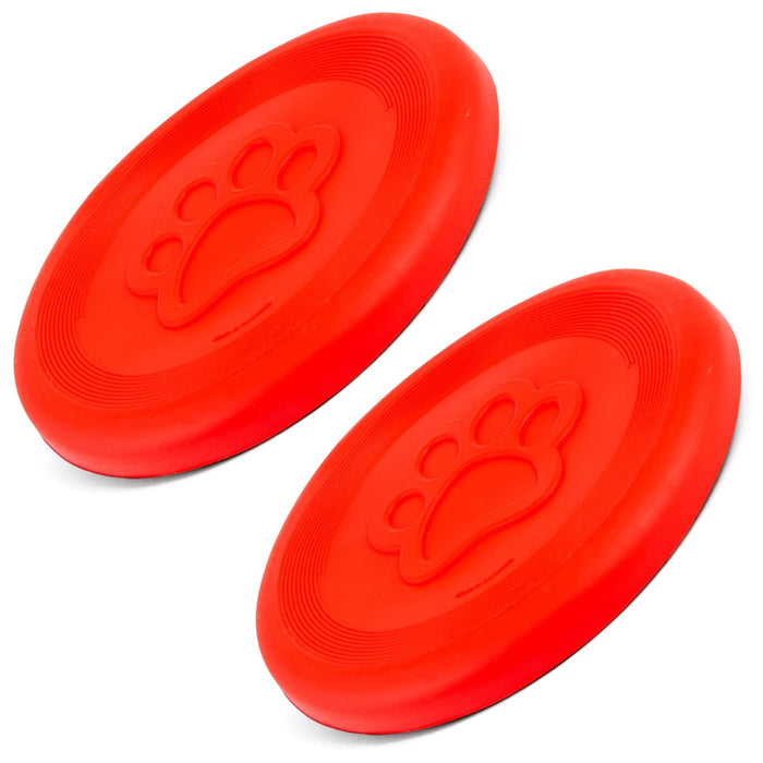 Jeffers Red Paw Frisbee Natural Rubber Dog Toy for Fetching & Chewing - I7RS-2 - Red - Medium - 2 - 14