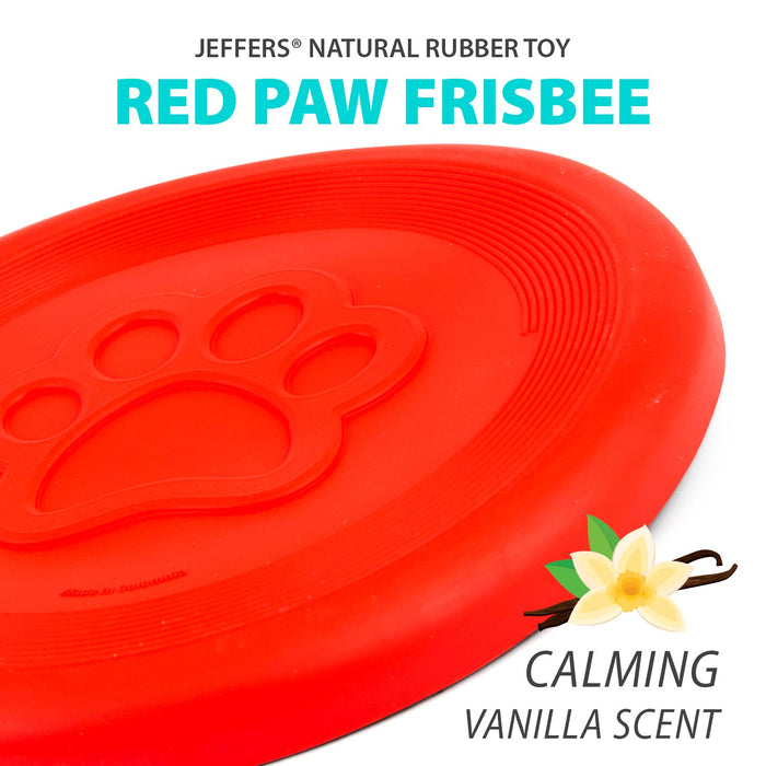 Jeffers Red Paw Frisbee Natural Rubber Dog Toy for Fetching & Chewing - I7RS - Red - Medium - 1 - 2