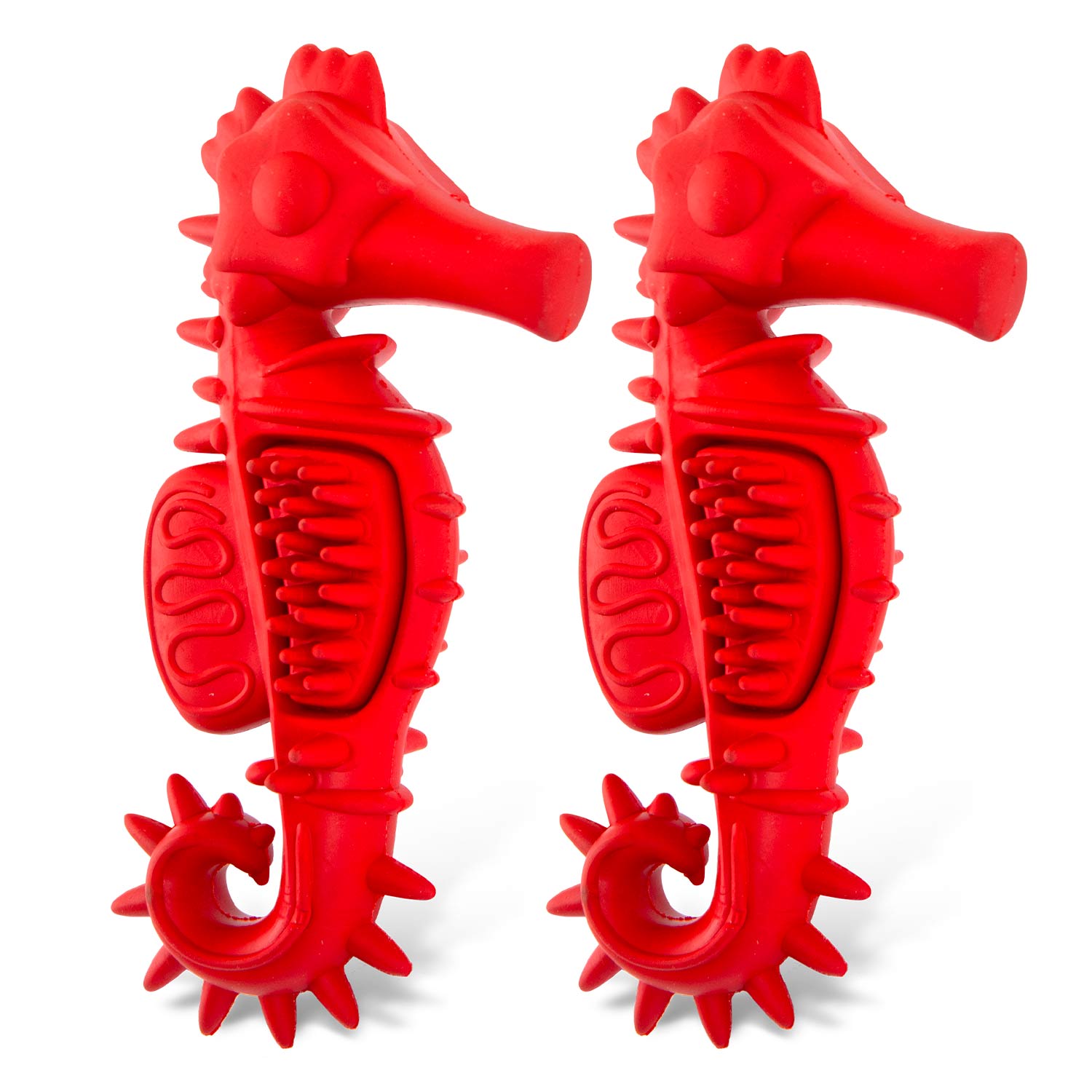 WATER DOG GARDEN 革皮コンチョアクセサリー　ビブ Jeffers Red Seahorse Chew Toy for Dogs, Small