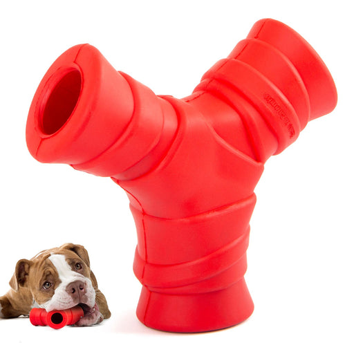 Jeffers Red "Y" Natural Rubber Dental Dog Chew Toy for Medium Chewers - I7QE - Red - Medium - 1 - 1