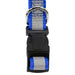 Jeffers Reflective Safety Stripe Adjustable Nylon Dog Collar – Glow-in-the-Dark for Night Visibility - IDE7 - 5/8"W x 10"-16"L - Blue - 8