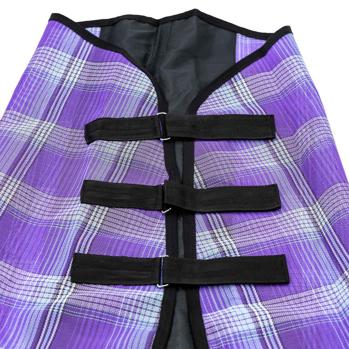 Jeffers Romper Stomper Durable Mesh Fly Sheet with Detachable Neck - JEFZWT - Purple/Light Blue Plaid - 66" - 1 - 13