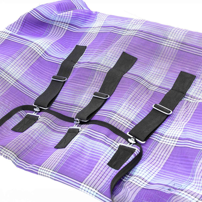 Jeffers Romper Stomper Durable Mesh Fly Sheet with Detachable Neck - JEFZWT - Purple/Light Blue Plaid - 66" - 1 - 11