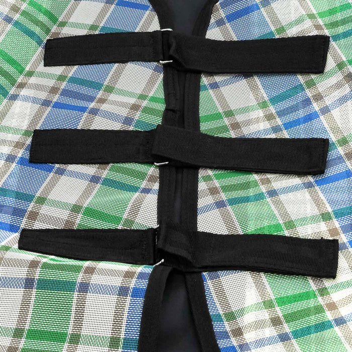 Jeffers Romper Stomper Durable Mesh Fly Sheet with Detachable Neck - JEFZXA - Tan/Blue/Green Plaid - 66" - 1 - 10