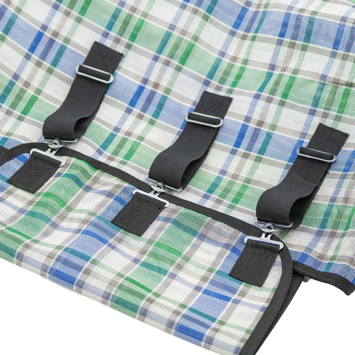 Jeffers Romper Stomper Durable Mesh Fly Sheet with Detachable Neck - JEFZXA - Tan/Blue/Green Plaid - 66" - 1 - 6