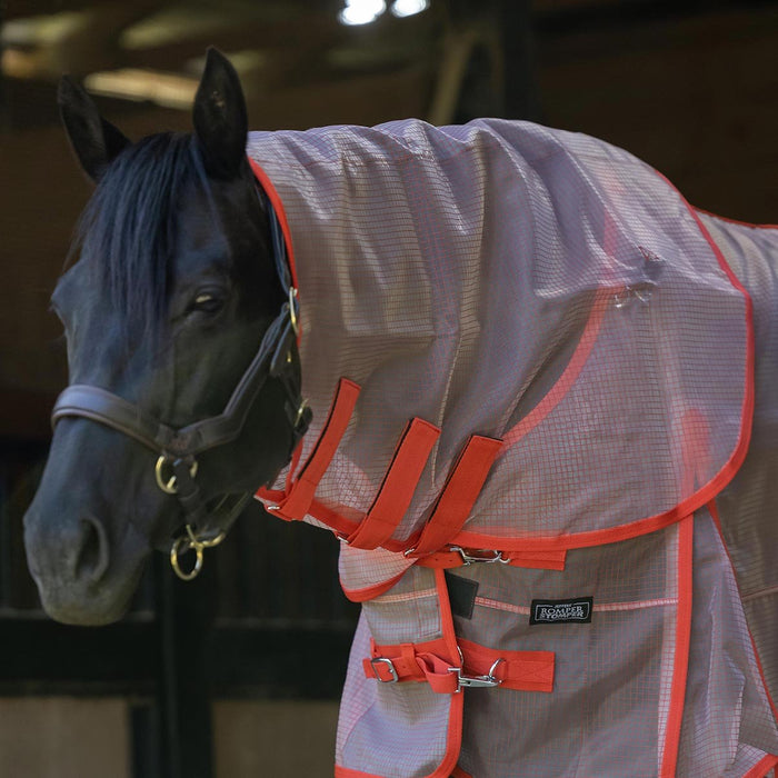 Jeffers Romper Stomper Ripstop Fly Sheet with Detachable Neck, Grey & Red - JEFZWJ - Grey/Red - 66" - 1 - 4