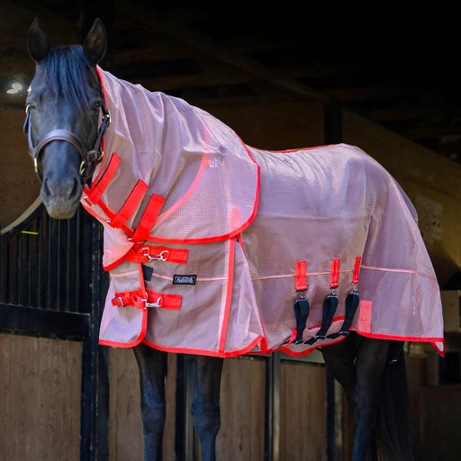 Jeffers Romper Stomper Ripstop Fly Sheet with Detachable Neck, Grey & Red - JEFZWJ - Grey/Red - 66" - 1 - 1