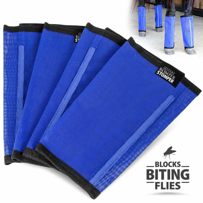 Jeffers Romper Stomper "Stomp - Free" Fly Boots for Horses, 4 pack - JEF2RC - Grey - Small - 12