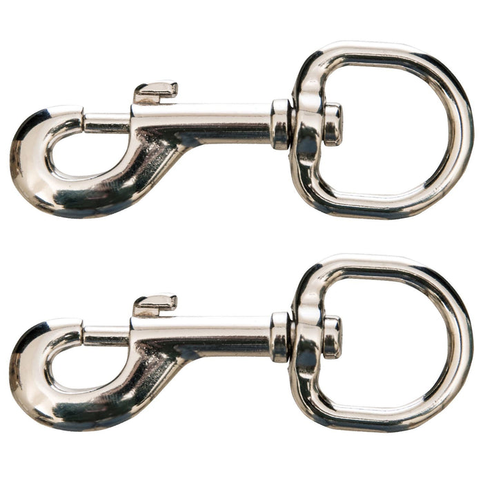 Jeffers Round Eye Bolt Snaps - IABT-2 - Nickel - plated - 1" x 3 - 7/8" - 2 Pack - 4