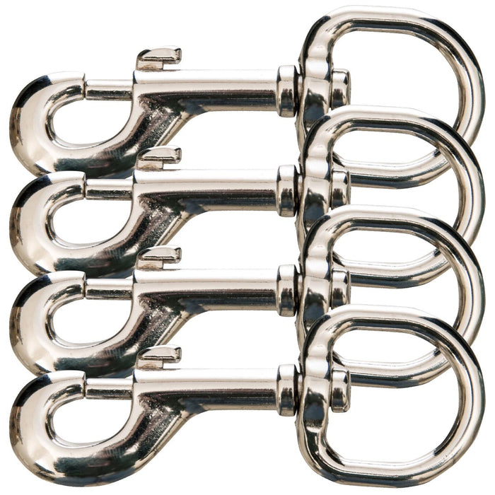 Jeffers Round Eye Bolt Snaps - IABT-4 - Nickel - plated - 1" x 3 - 7/8" - 4 Pack - 5