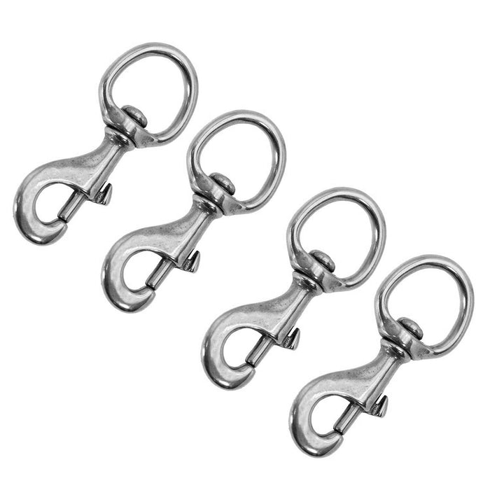 Jeffers Round Eye Bolt Snaps - IABT-4 - Nickel - plated - 1" x 3 - 7/8" - 4 Pack - 8