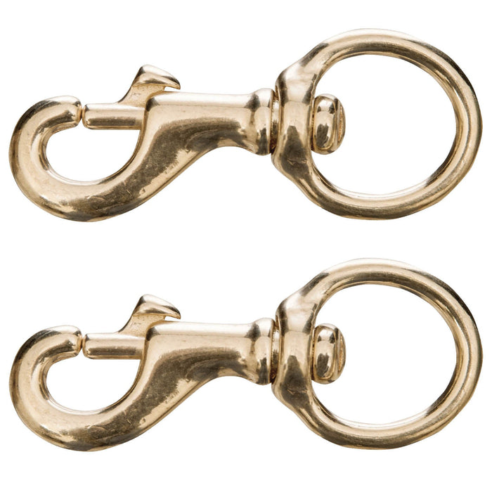 Jeffers Round Eye Bolt Snaps - IABU-2 - Solid Brass - 1" x 3 - 1/2" - 2 Pack - 8