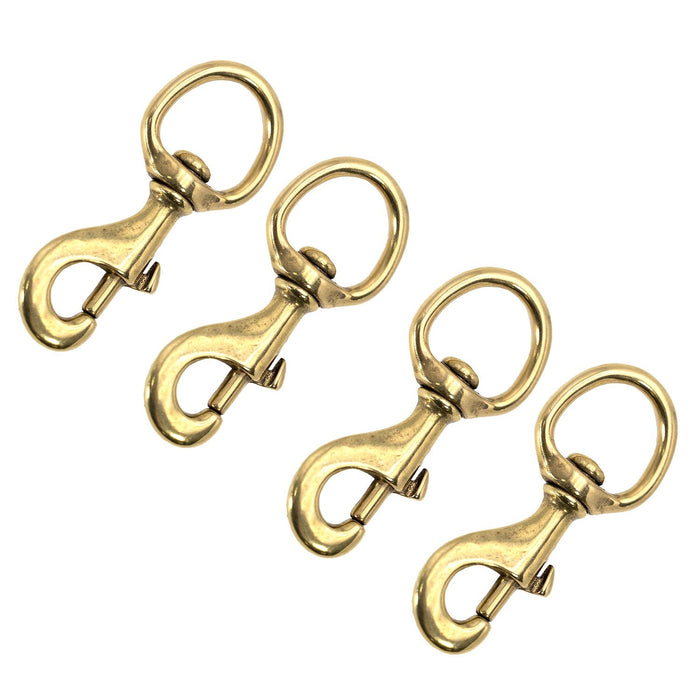 Jeffers Round Eye Bolt Snaps - IABU-4 - Solid Brass - 1" x 3 - 1/2" - 4 Pack - 10