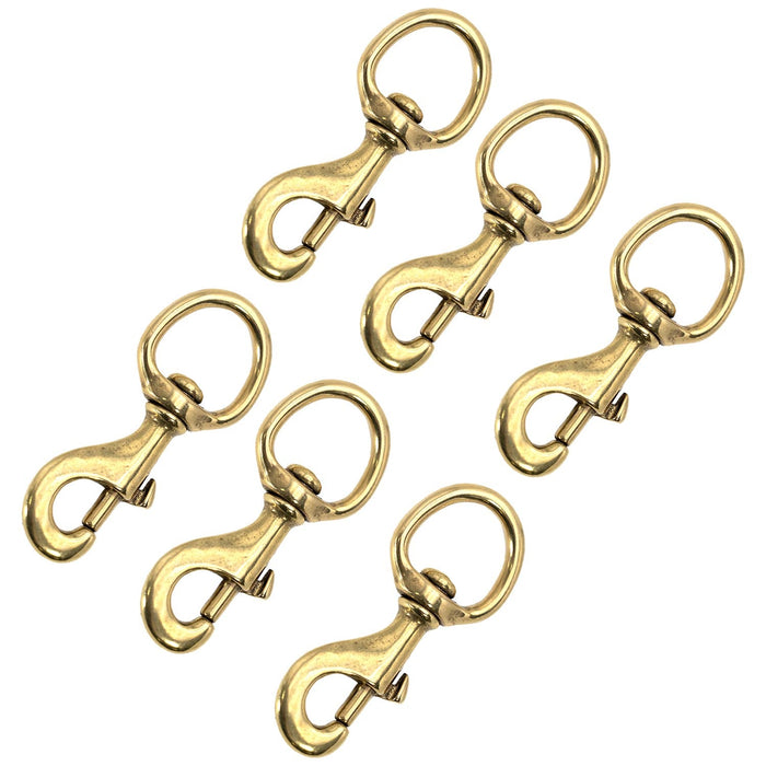 Jeffers Round Eye Bolt Snaps - IABU-6 - Solid Brass - 1" x 3 - 1/2" - 6 Pack - 11