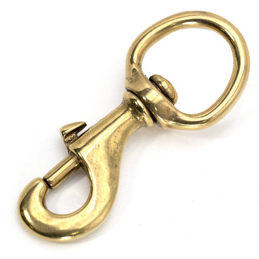 Jeffers Round Eye Bolt Snaps - IABU - Solid Brass - 1" x 3 - 1/2" - Single - 1