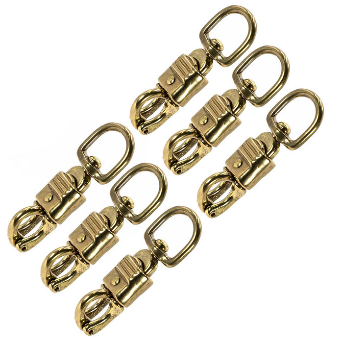 Jeffers Round Eye Brass Panic Snap, 3/4" x 3 - 5/8" - IAB6-6 - 3/4”W x 3 - 5/8”L - 6 Pack - 4