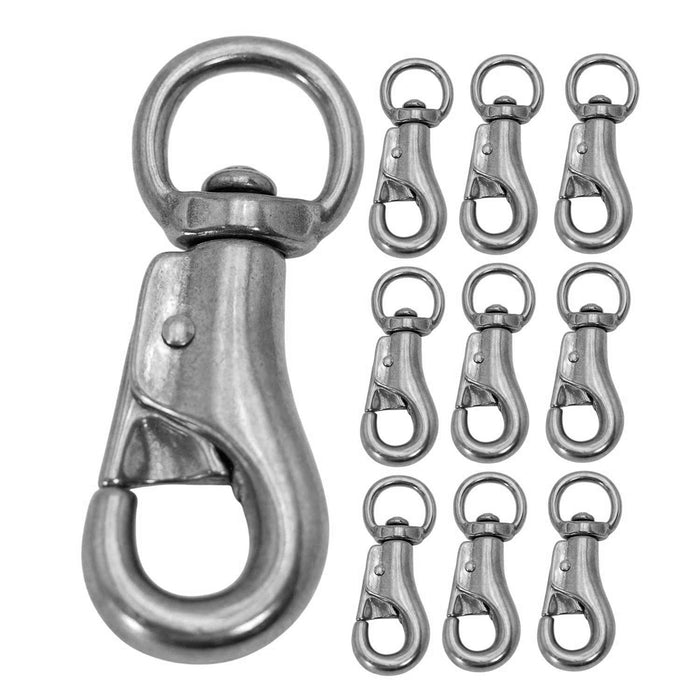 Jeffers Round Eye Bull Snap - IABP-10 - Nickel - Plated - 4" L - 10 Pack - 11