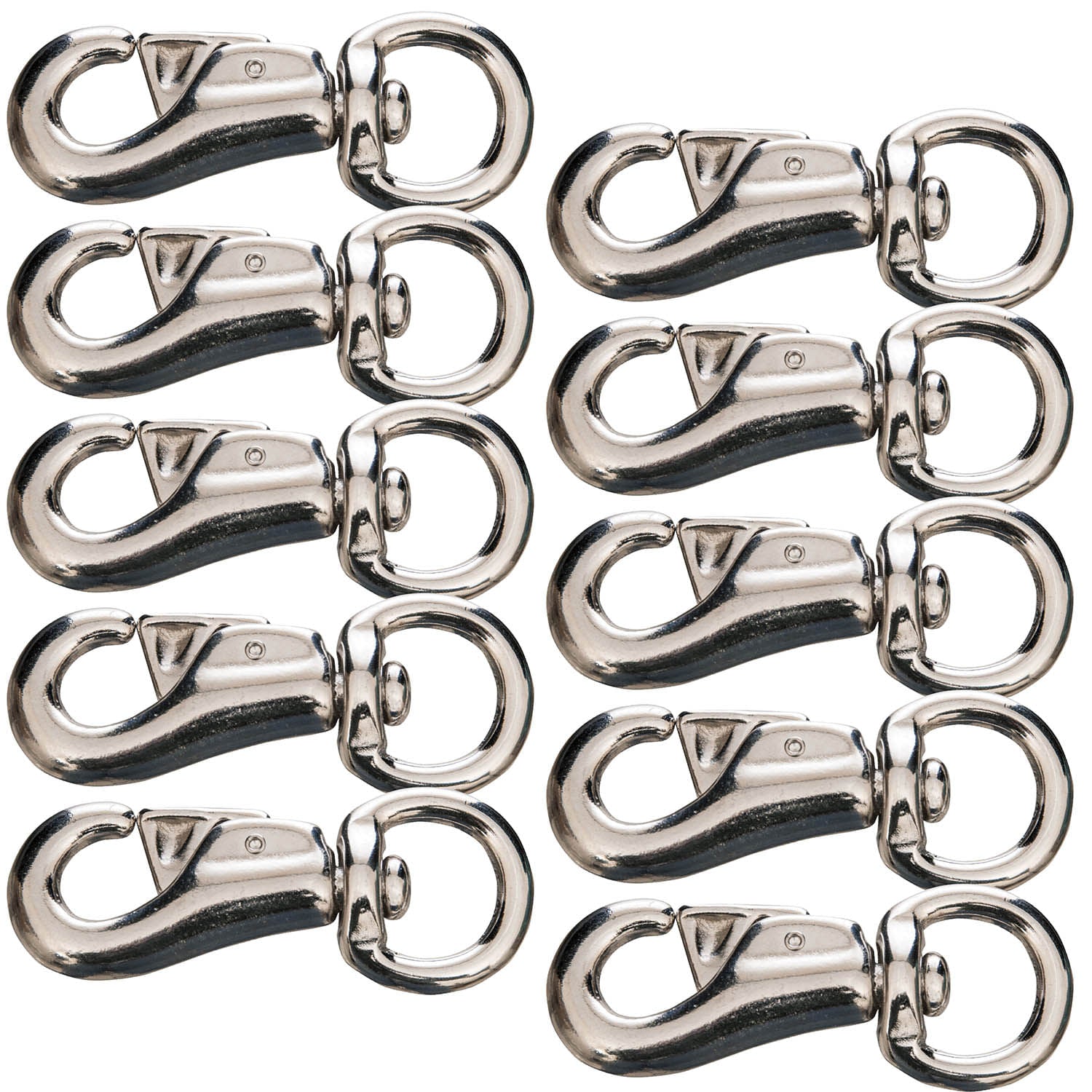 Jeffers Round Eye Bull Snap, Nickel-Plated/ Solid Brass