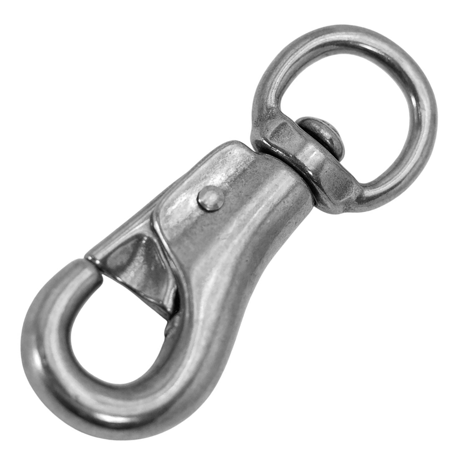 Jeffers Round Eye Bull Snap, Nickel-Plated/ Solid Brass