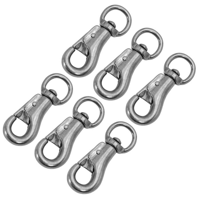 Jeffers Round Eye Bull Snap - IABP-6 - Nickel - Plated - 4" L - 6 Pack - 9