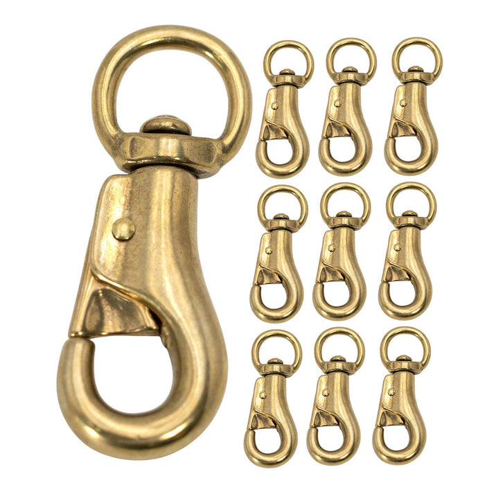 Jeffers Round Eye Bull Snap - IABQ-10 - Solid Brass - 3 - 3/4" L - 10 Pack - 12